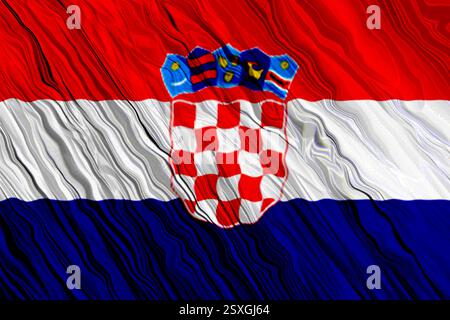 Textured silk fabric with Croatian flag design. Stock Vector