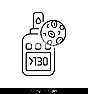 Insulin resistance black line icon. Vector isolated element. Nutritionology editable stroke. Editable stroke. Stock Vector