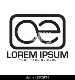 ae letter logo design Stock Vector