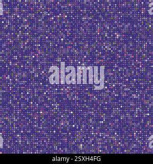 Seamless background pattern. Various style squares in multiple colors. Purple, Lavender, Lilac, Plum, Violet on matching background. Stock Vector