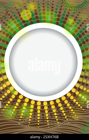 Background with a round frame for text. hand drawing. Not AI, Vector illustration. Stock Vector
