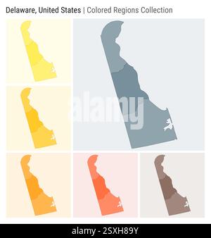 Orange Delaware map - vector illustration. Simple flat map of Delaware ...