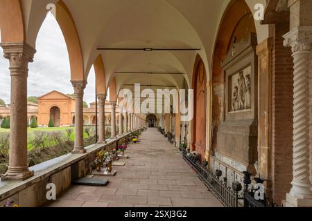 FERRARA, ITALY - NOVEMBER 9, 2021: The cemetery Certosa di Ferrara Stock Photo