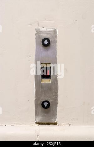 Old elevator buttons Stock Photo