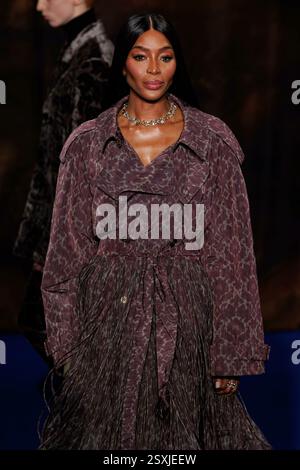 Naomi Campbell at BURBERRY Autumn-Winter 2025 runway during London
