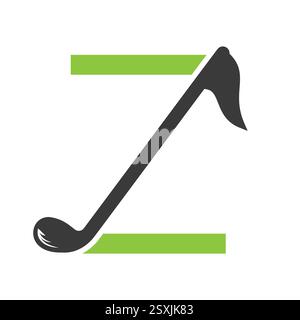 Initial Letter Z Hockey Logo Concept With Hockey Stick Symbol Vector Template Stock Vector