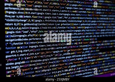 Coding screen , software developer screen while coding Stock Photo