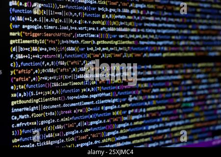 Coding screen , software developer screen while coding Stock Photo