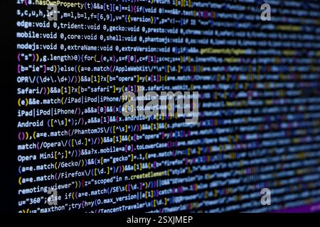 Coding screen , software developer screen while coding Stock Photo