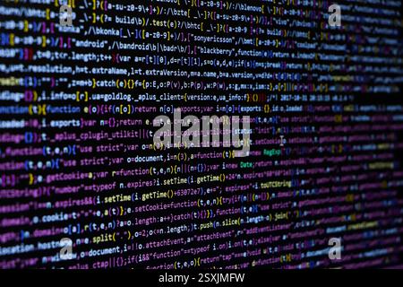 Web development coding, programming screen Stock Photo
