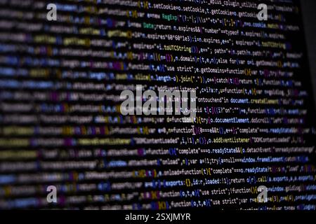 Technology background concept, developer coding screen Stock Photo