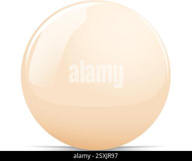 A shiny, reflective, light-colored spherical object Stock Vector