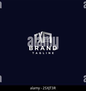 Initials TX Next to Storage Door Icon Design. Storage Garage Door With Initials TX Logo Design. Stock Vector