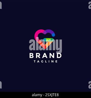 Colorful Letter G Shaped Heart Logo Design. Twisted Colorful Round Lines Forming Letter G Logo Design. Stock Vector