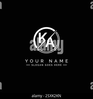 Creative Monogram for Initial Letter KA Logo - Minimal Vector Logo Template for alphabet K & A Stock Vector