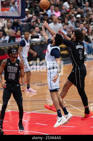 Brooklyn Nets forward Cameron Johnson (2) drives against Cleveland ...