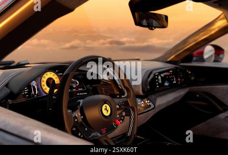 Ferrari Purosangue - interior, dashboard, steering wheel Stock Photo
