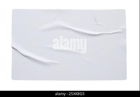 Blank paper sticker label texture isolated on white background Stock Photo