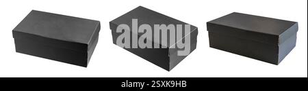 Mockup black box set isolated on white background Stock Photo