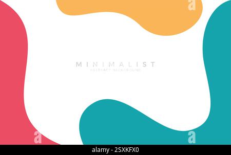 Minimalist Abstarct Background. Colorful fluid shape Abstarct background design. Minimalist curve backdrop. Simple and modern background for poster Stock Vector