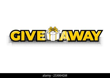 giveaway sign on white background Stock Vector