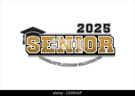 Senior 2025 Clip Art - Graduation 2025 Vector and Clip Art Stock Vector