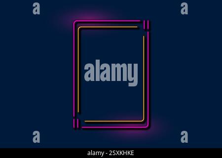 Quote speech bubble abstract laser neon frame background. Vector violet and orange retro design Stock Vector