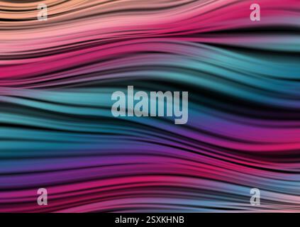Abstract multicolored smooth linear waves blurred elegant background. Vector design Stock Vector
