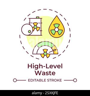 High level waste multi color concept icon Stock Vector