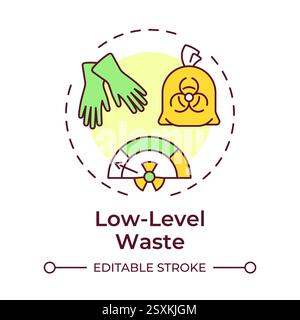 Low level waste multi color concept icon Stock Vector