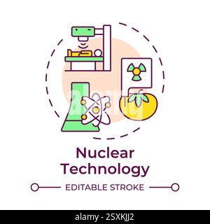 Nuclear technology multi color concept icon Stock Vector