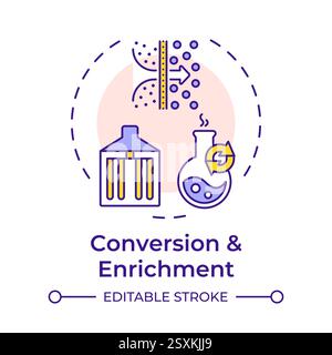 Conversion and enrichment multi color concept icon Stock Vector
