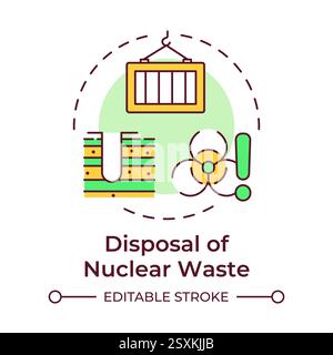 Disposal of nuclear waste multi color concept icon Stock Vector