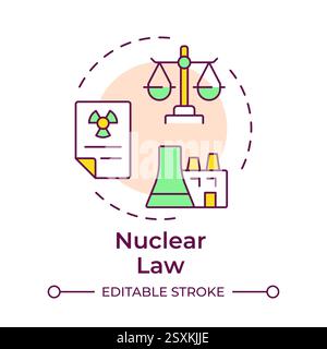 Nuclear law multi color concept icon Stock Vector