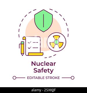 Nuclear safety multi color concept icon Stock Vector