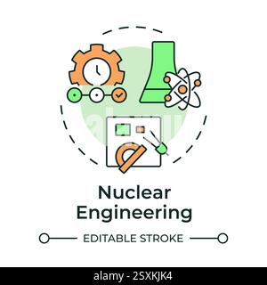 Nuclear engineering multi color concept icon Stock Vector