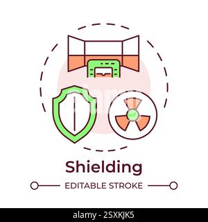 Shielding principle multi color concept icon Stock Vector