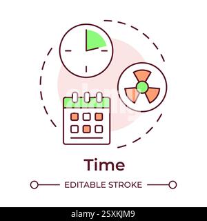 Time principle multi color concept icon Stock Vector