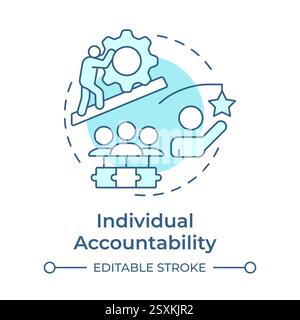 Individual accountability soft blue concept icon Stock Vector