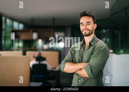 Professional business man,male programmer, thinking on online investment or software development Stock Photo