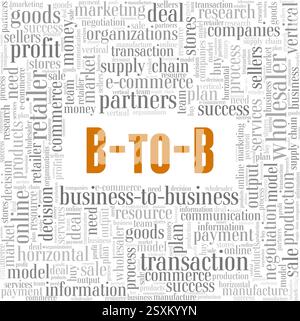 B2B - Business to Business vector illustration word cloud isolated on a white background. Stock Vector