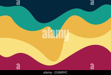 Abstract Colorful Wave Background. Colorful fluid shape background. Minimalist Abstract Vector Illustration Stock Vector