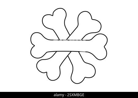 Dog bone continuous single line drawing of simple outline vector design Stock Vector