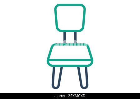 Chair icon. line icon style. icon related to furniture. furniture elements vector illustration Stock Vector