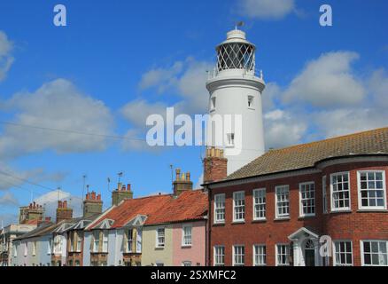 Southwold lighthouse in the centre of Southwold, a pretty seaside town in Suffolk, East of England, UK. July. Stock Photo