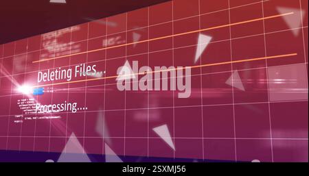 Image of data processing over shapes and loading bar Stock Photo