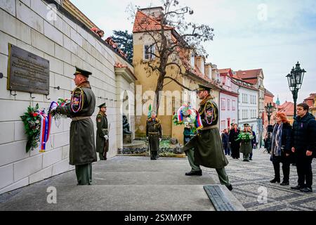 March 1, 2025, Prague, Czech Republic: People dressed in traditional