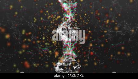 DNA strand and binary coding, scientific data processing image Stock Photo
