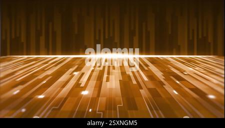 Image of light trails moving on black background Stock Photo