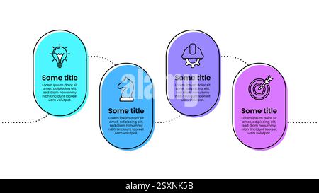 Infographic template with icons and 4 options or steps. Line. Can be used for workflow layout, diagram, banner, webdesign. Vector illustration Stock Vector